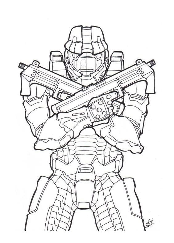 Dessin Halo #200126 à colorier de la série Jeux Vidéos, gratuit à télécharger et imprimer