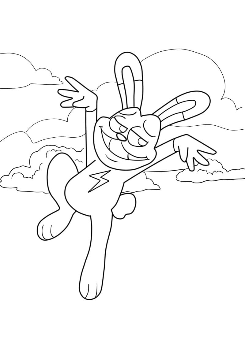 Coloriage Hoppy Hopscotch qui sautille dans les nuages