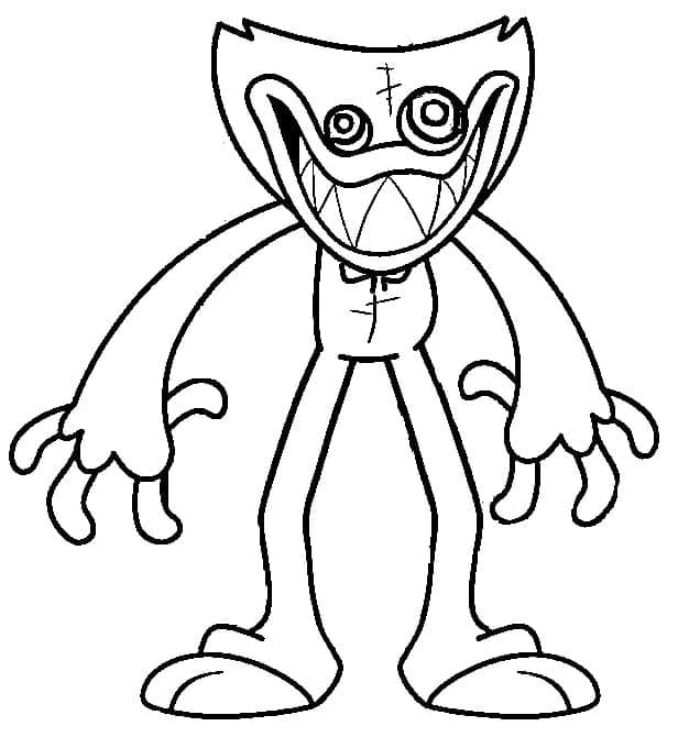 Dessin à colorier Huggy Wuggy #206861 issu de la collection Jeux Vidéos, prêt à imprimer