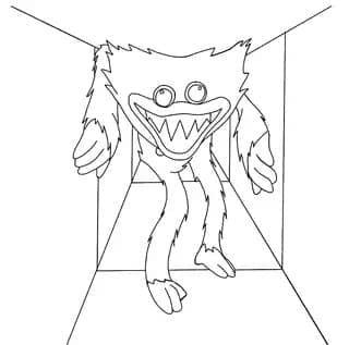 Dessin à colorier Huggy Wuggy #206874 issu de la collection Jeux Vidéos, prêt à imprimer