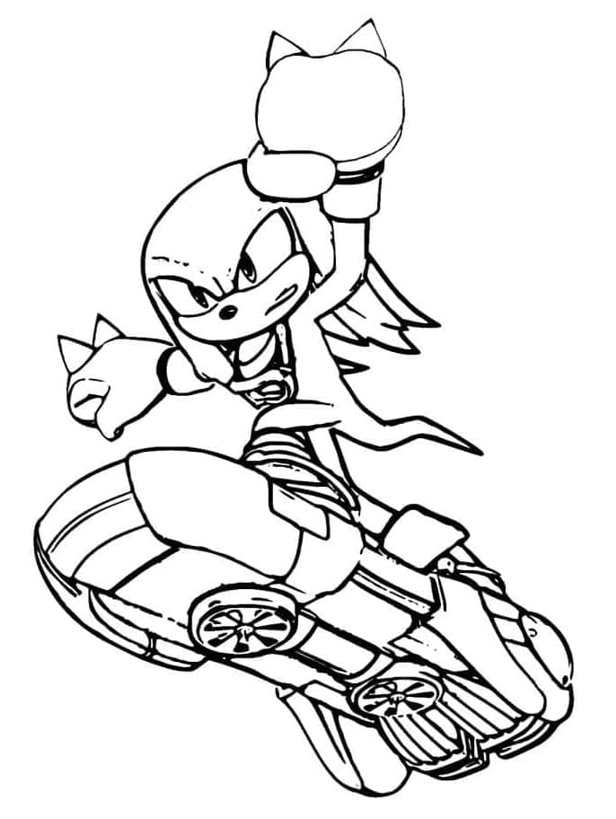 Illustration au trait Knuckles #212929 de la collection Jeux Vidéos à colorier gratuitement