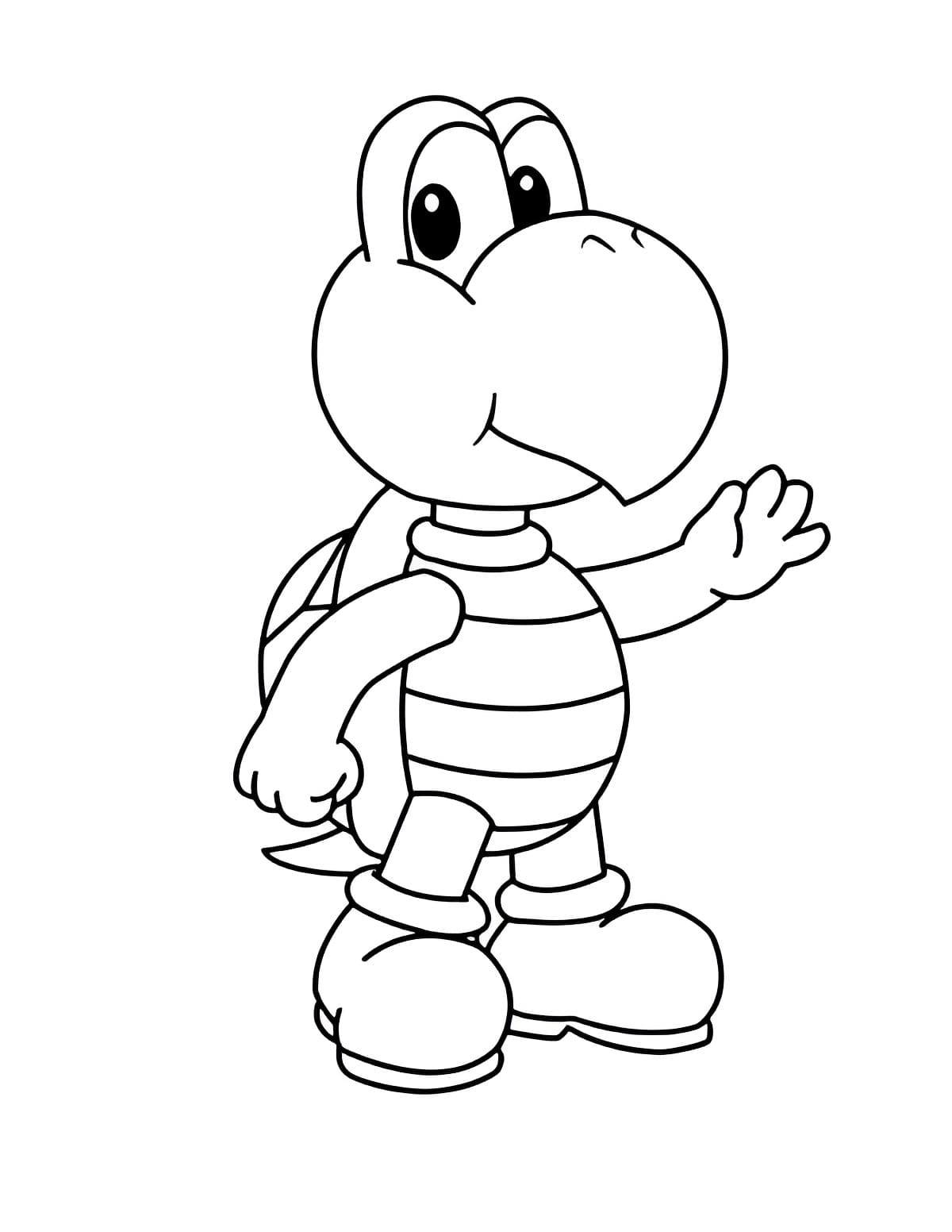 Coloriage gratuit Koopa Troopa #188406 de la collection Jeux Vidéos à imprimer