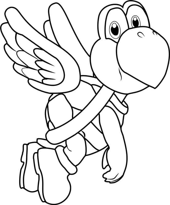 Coloriage gratuit Koopa Troopa #188407 de la collection Jeux Vidéos à imprimer