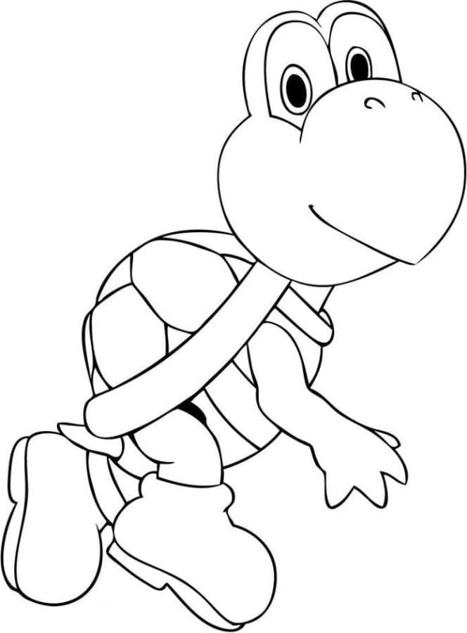 Coloriage gratuit Koopa Troopa #188408 de la collection Jeux Vidéos à imprimer