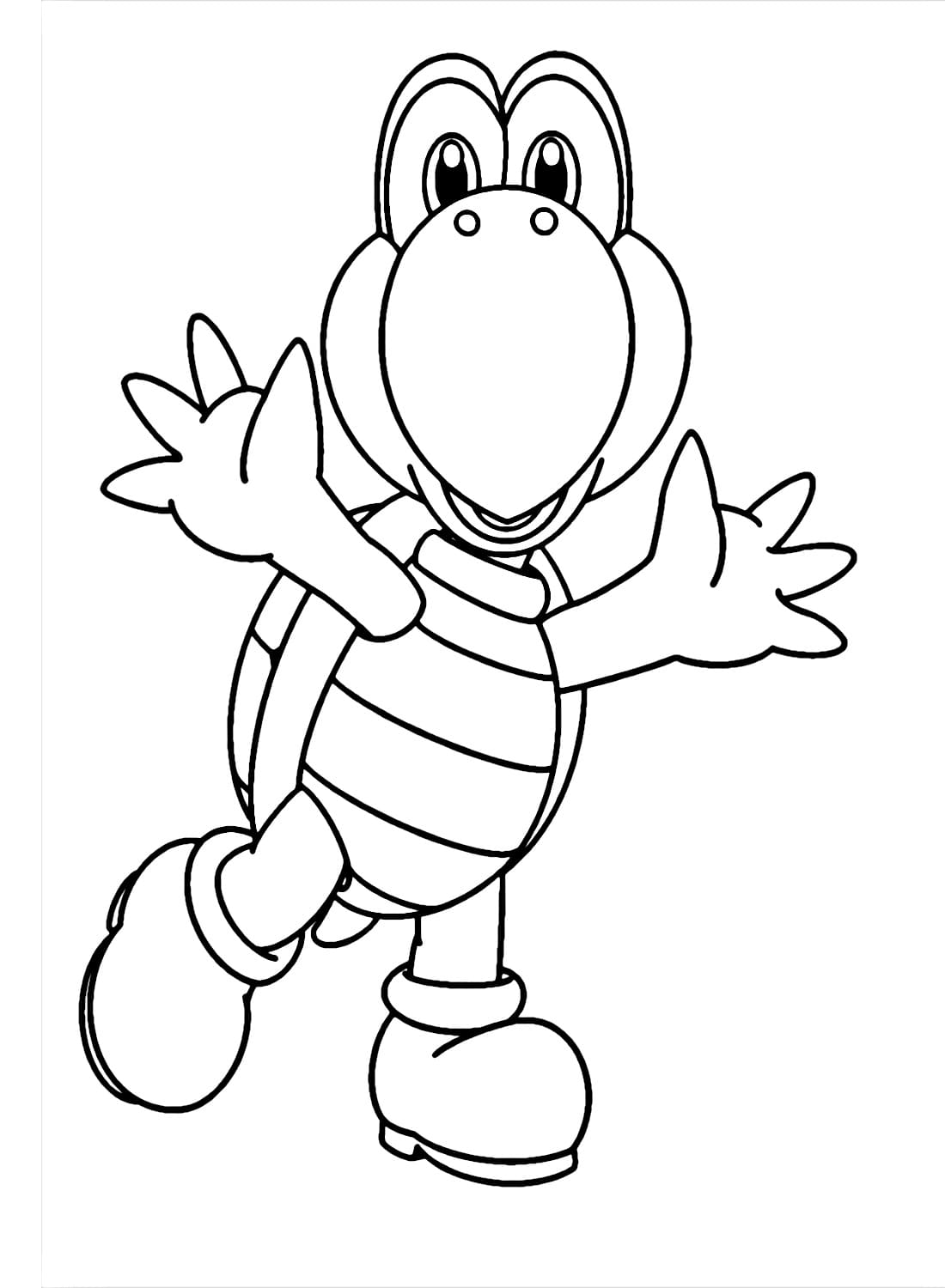 Coloriage gratuit Koopa Troopa #188413 de la collection Jeux Vidéos à imprimer