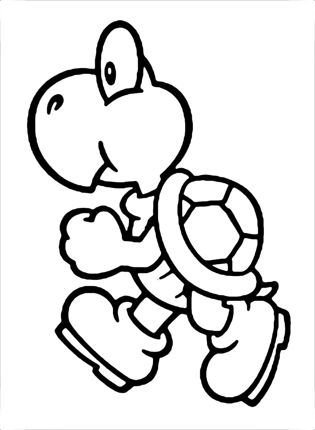 Coloriage gratuit Koopa Troopa #188417 de la collection Jeux Vidéos à imprimer