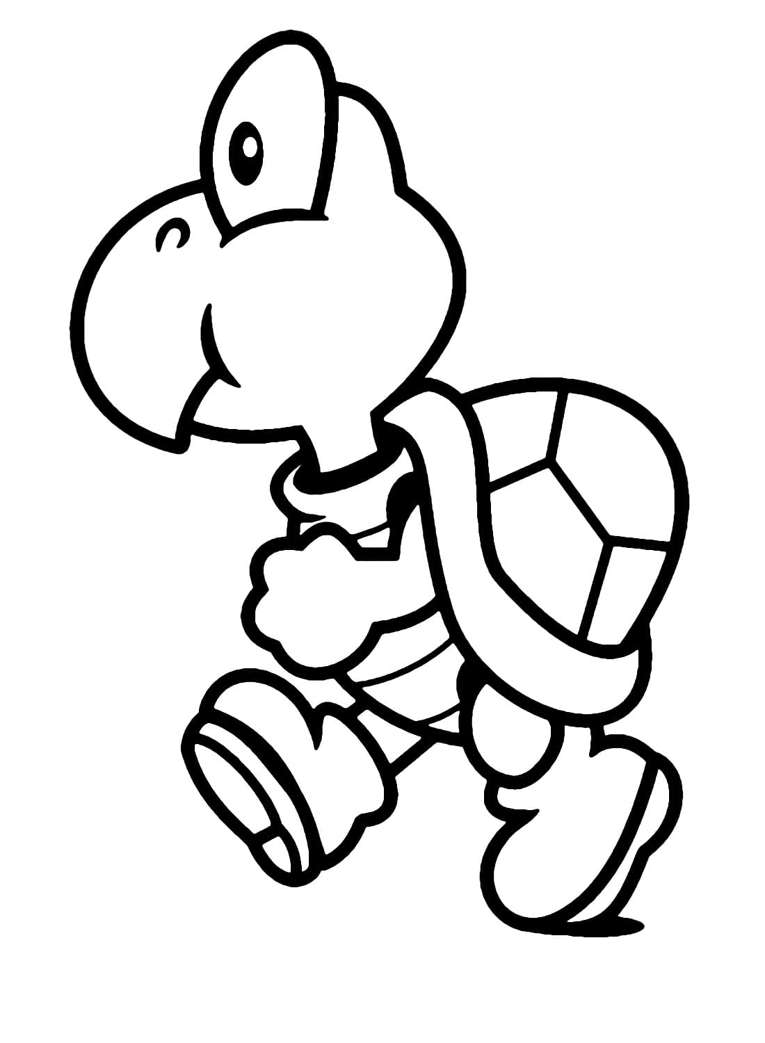 Coloriage gratuit Koopa Troopa #188418 de la collection Jeux Vidéos à imprimer