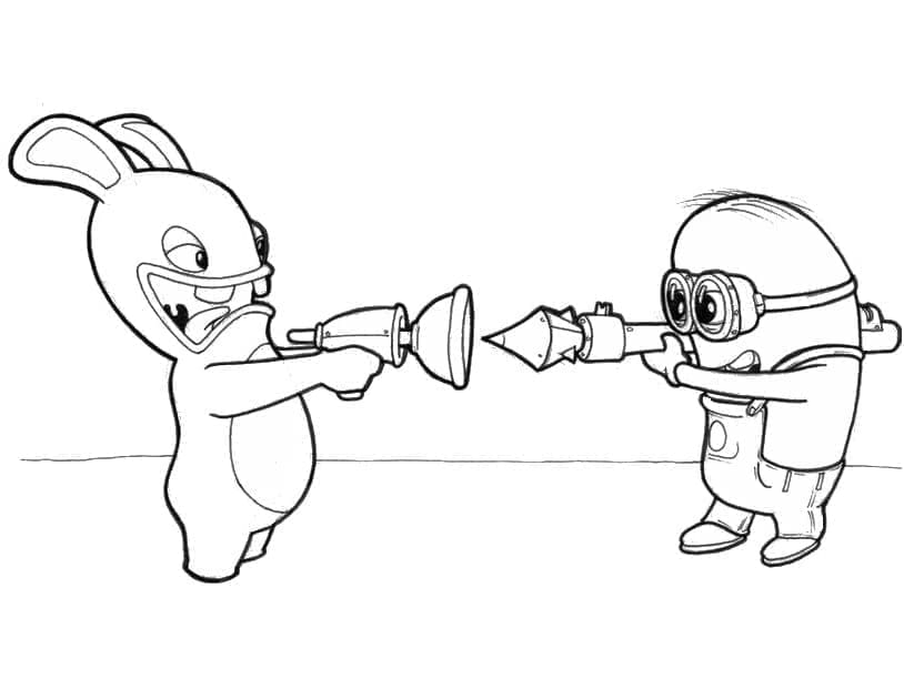 Dessin à colorier: Lapins Crétins (Jeux Vidéos) #199049 - Coloriages à Imprimer Gratuits