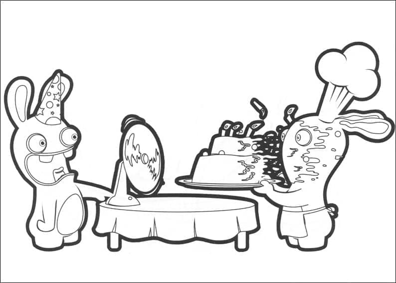 Dessin à colorier: Lapins Crétins (Jeux Vidéos) #199051 - Coloriages à Imprimer Gratuits