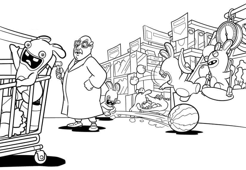 Dessin à colorier: Lapins Crétins (Jeux Vidéos) #199054 - Coloriages à Imprimer Gratuits