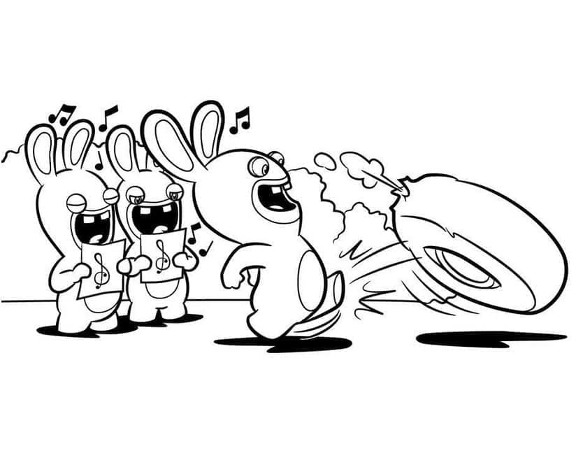 Dessin à colorier: Lapins Crétins (Jeux Vidéos) #199059 - Coloriages à Imprimer Gratuits