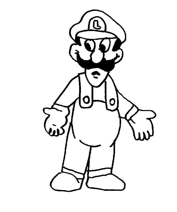 Coloriage gratuit Luigi #174669 de la collection Jeux Vidéos à imprimer