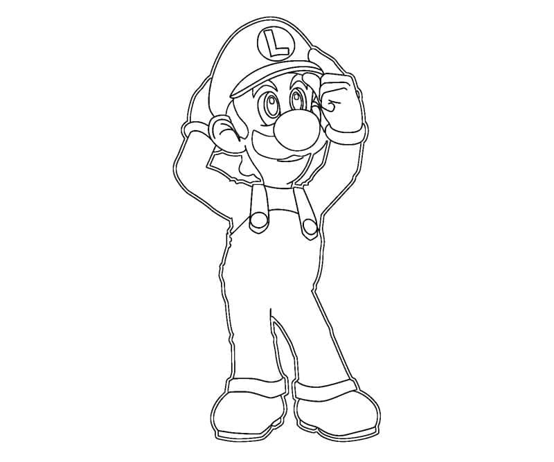 Coloriage gratuit Luigi #174674 de la collection Jeux Vidéos à imprimer