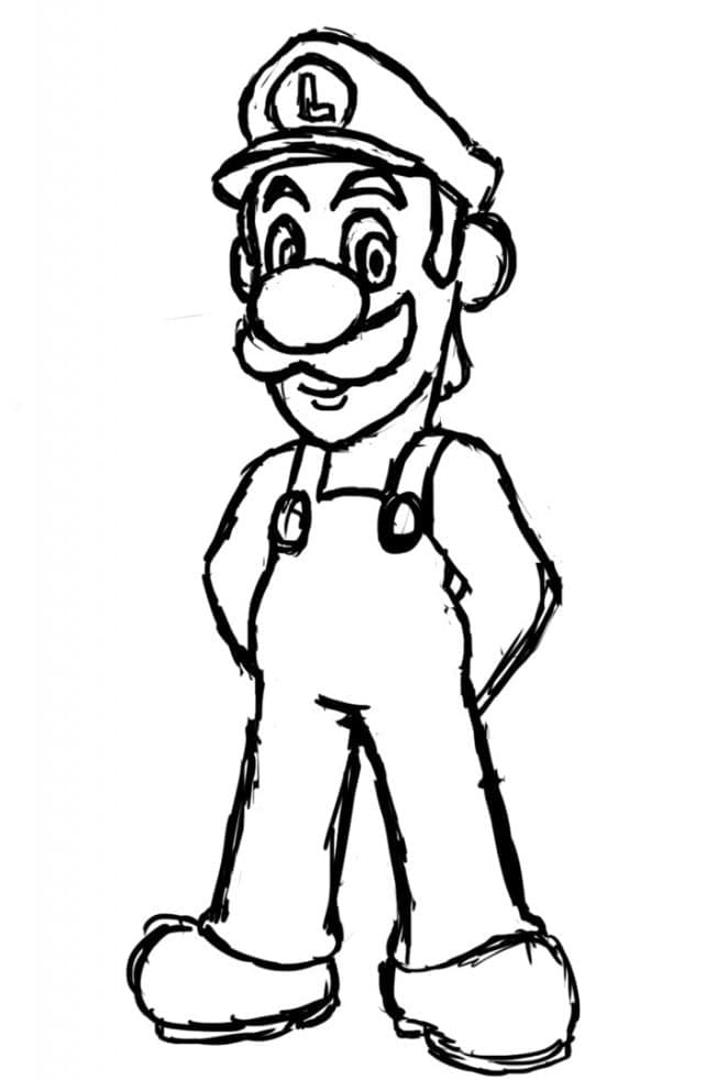 Coloriage gratuit Luigi #174677 de la collection Jeux Vidéos à imprimer