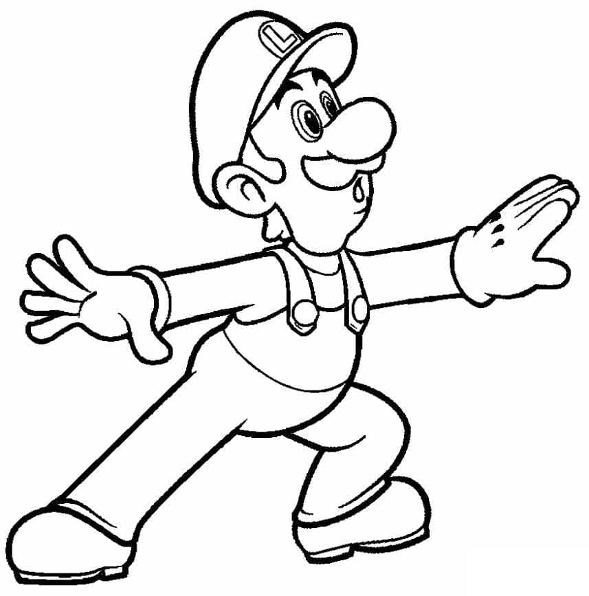 Coloriage gratuit Luigi #174680 de la collection Jeux Vidéos à imprimer