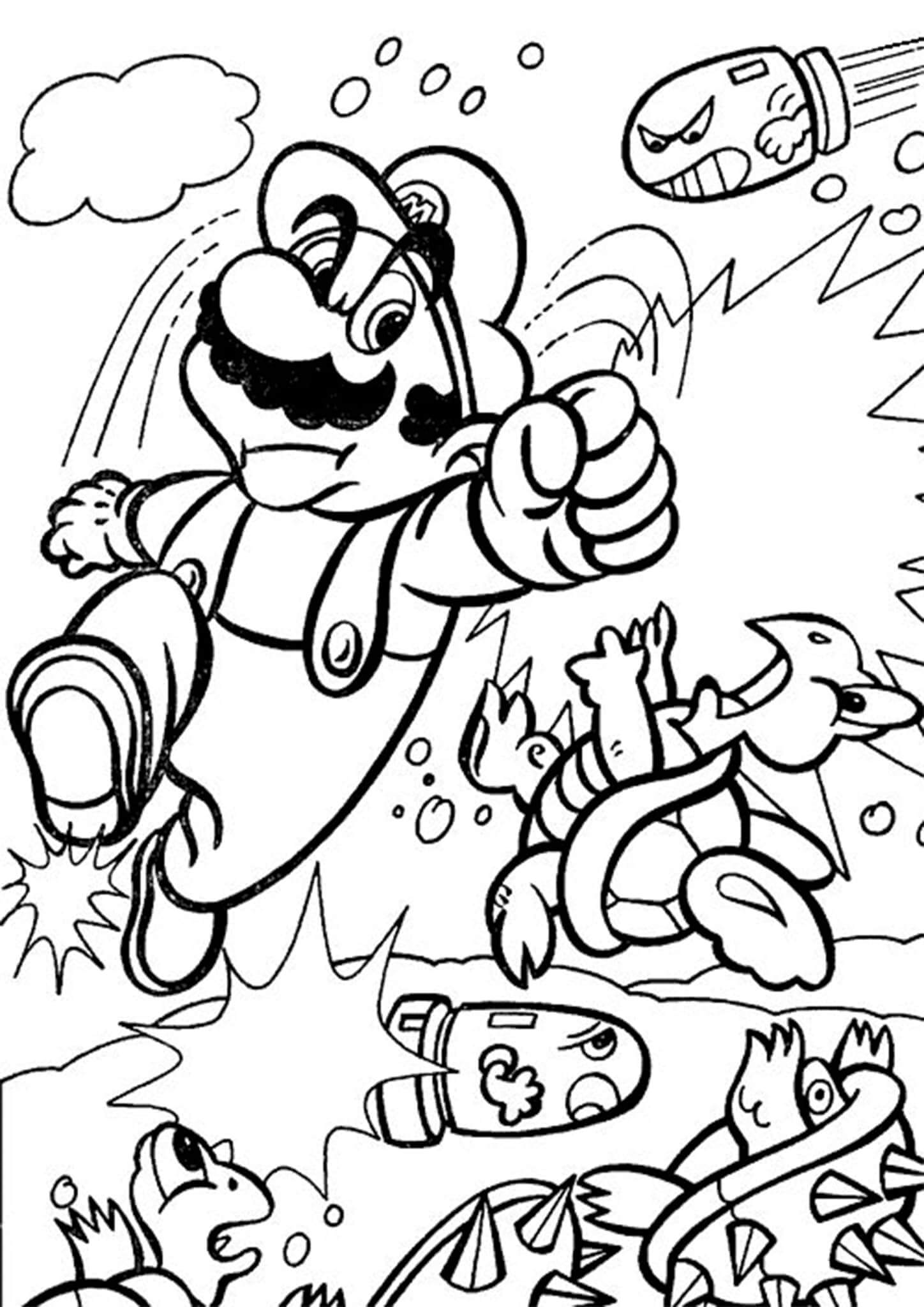 Coloriage gratuit Mario #172146 de la collection Jeux Vidéos à imprimer