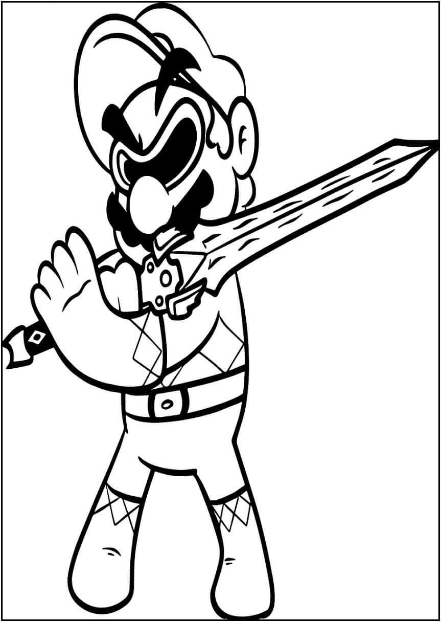 Dessin Mario #172162 à colorier de la série Jeux Vidéos, gratuit à télécharger et imprimer