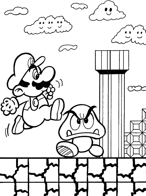 Dessin à colorier: Mario Bros (Jeux Vidéos) #112507 - Coloriages à Imprimer Gratuits