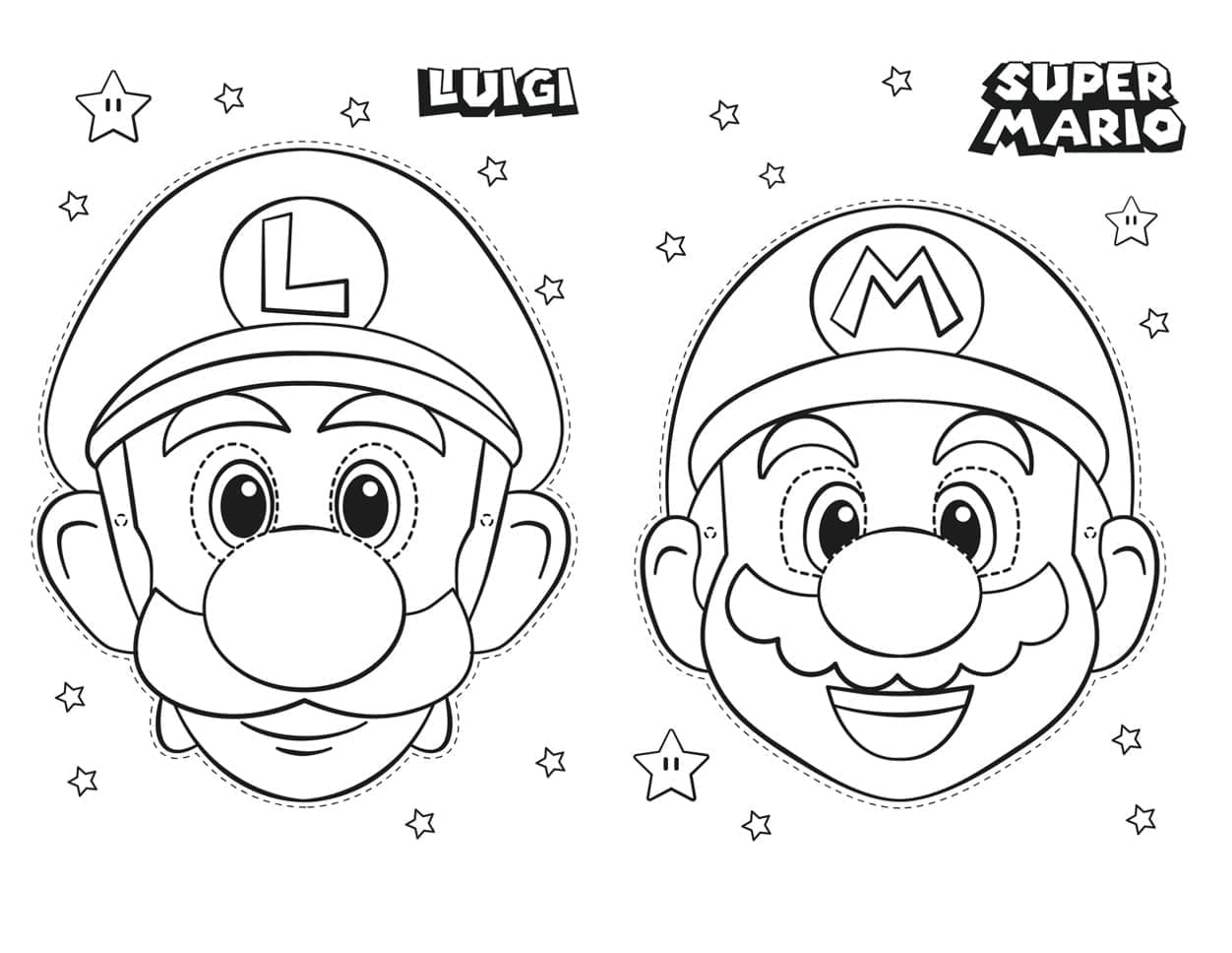 Coloriage gratuit Mario Et Luigi #217709 de la collection Jeux Vidéos à imprimer