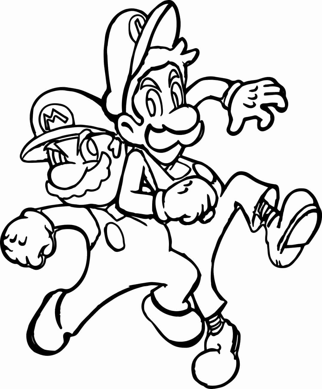 Coloriage imprimable Mario Et Luigi #217728 de la collection Jeux Vidéos à colorier aux crayons