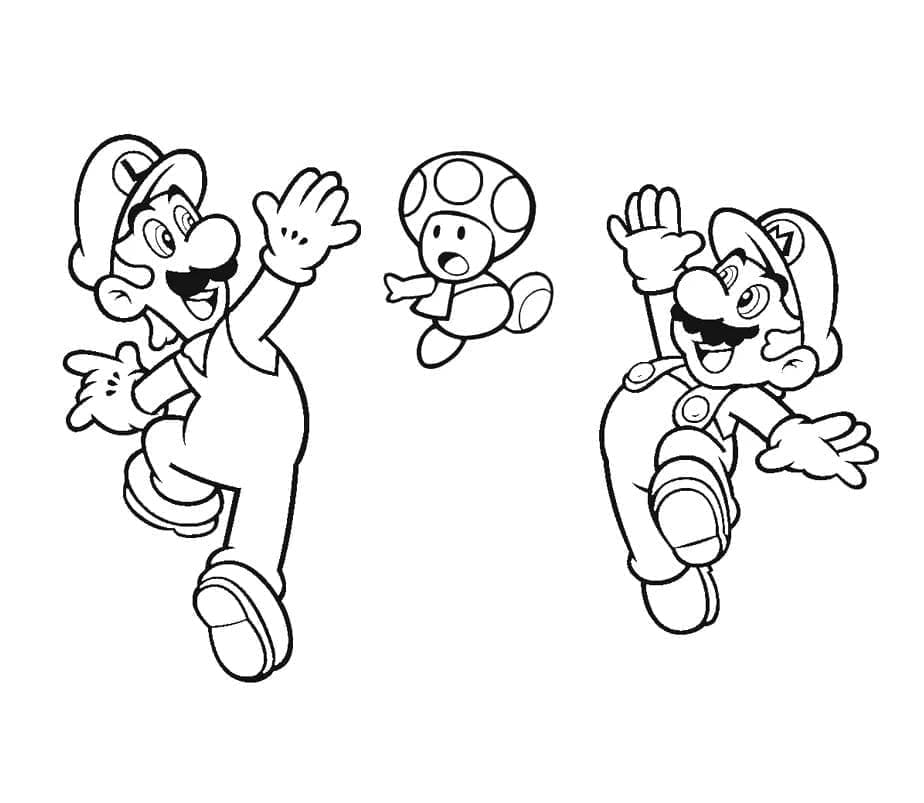 Dessin Mario Et Luigi #217729 à colorier de la série Jeux Vidéos, gratuit à télécharger et imprimer