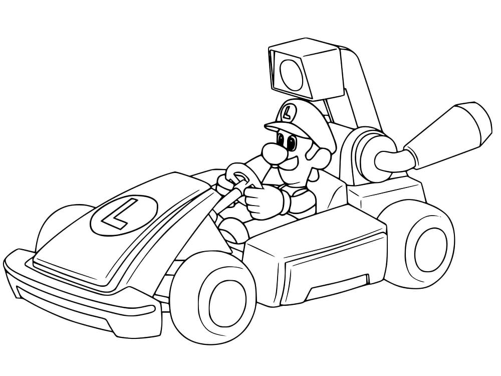 Dessin Mario Kart #183549 à colorier de la série Jeux Vidéos, gratuit à télécharger et imprimer