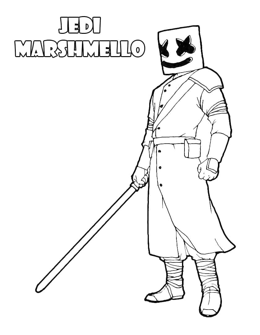 Illustration au trait Marshmello Fortnite #208253 de la collection Jeux Vidéos à colorier gratuitement