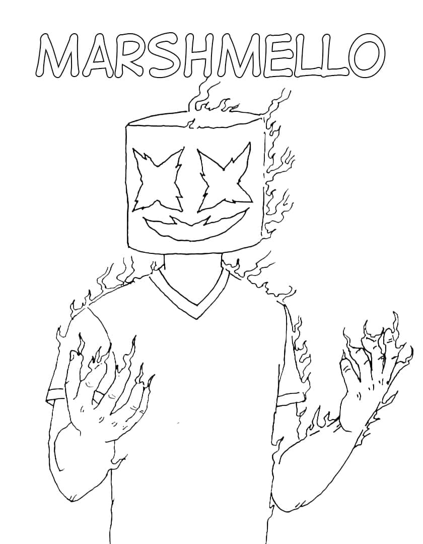 Dessin à colorier: Marshmello Fortnite (Jeux Vidéos) #208275 - Coloriages à Imprimer Gratuits