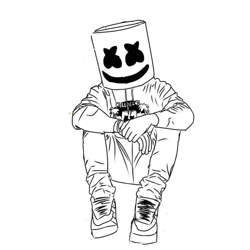 Dessin à colorier: Marshmello Fortnite (Jeux Vidéos) #208280 - Coloriages à Imprimer Gratuits