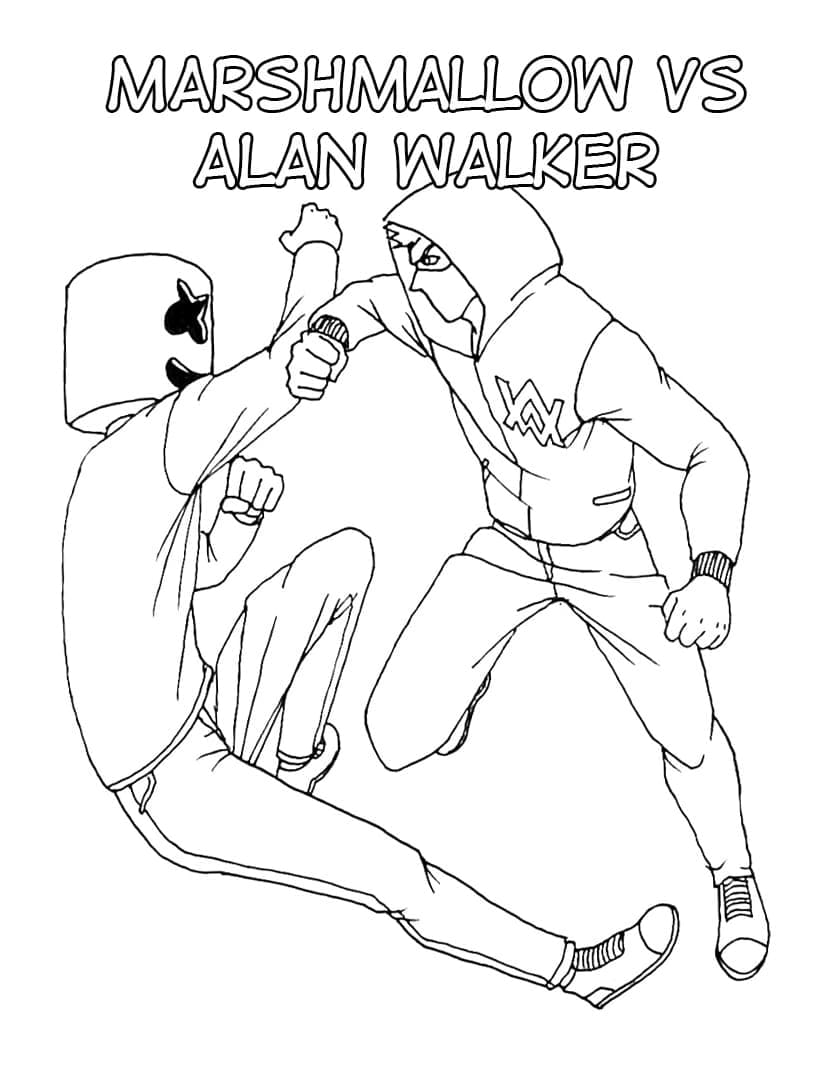 Coloriage gratuit Marshmello Fortnite #208293 de la collection Jeux Vidéos à imprimer