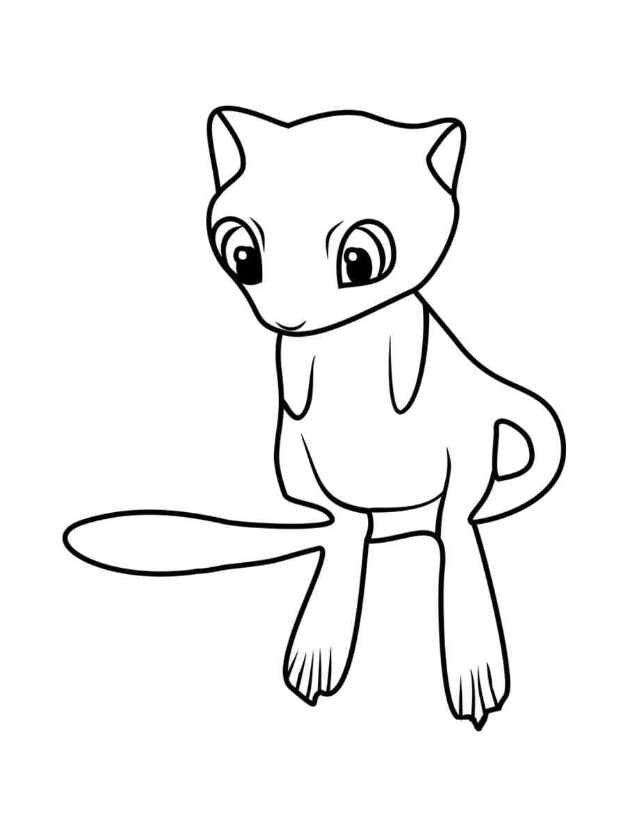Coloriage à imprimer Mew #187438 de la série Jeux Vidéos, gratuit pour enfants et adultes