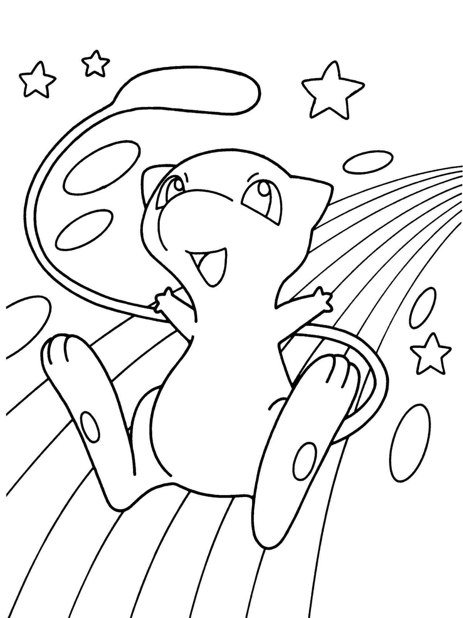Coloriage Mew #187442 à imprimer gratuitement, extrait de la collection Jeux Vidéos