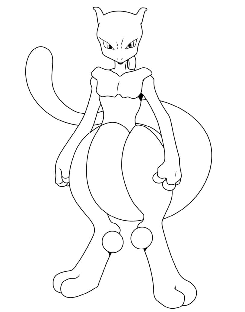 Dessin à colorier: Mewtwo (Jeux Vidéos) #179445 - Coloriages à Imprimer Gratuits