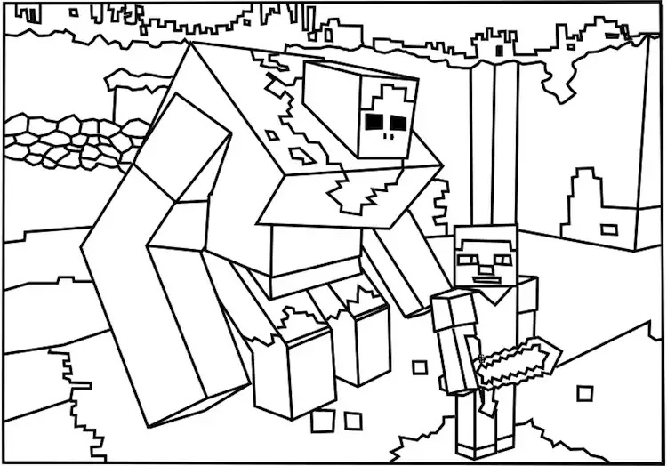 Dessin à colorier: Minecraft (Jeux Vidéos) #113845 - Coloriages à Imprimer Gratuits