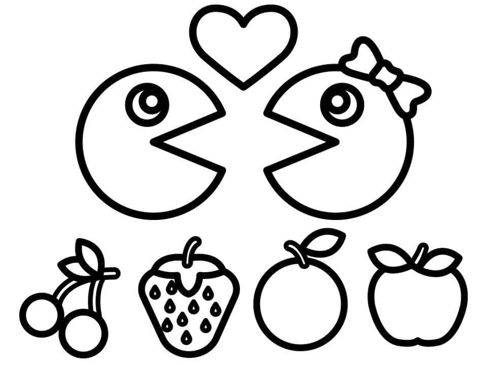 Coloriage gratuit Pac-man #207773 de la collection Jeux Vidéos à imprimer