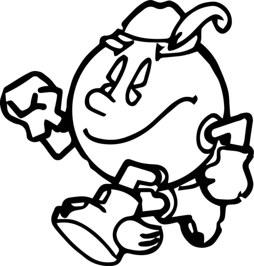 Coloriage gratuit Pac-man #207782 de la collection Jeux Vidéos à imprimer
