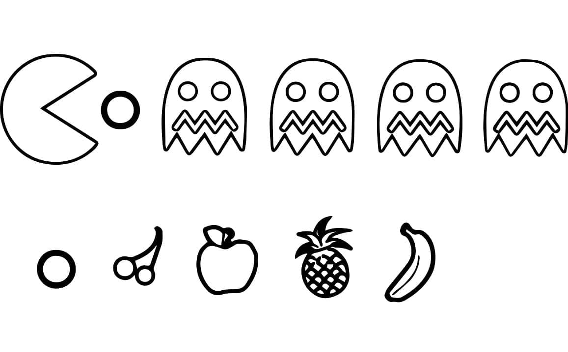 Coloriage gratuit pour enfants et adultes Pac-man #207786, collection Jeux Vidéos