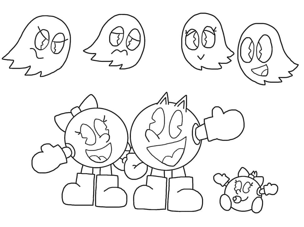 Coloriage gratuit Pac-man #207787 de la collection Jeux Vidéos à imprimer