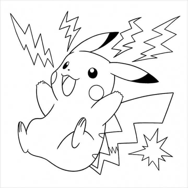 Coloriage gratuit Pikachu #177211 de la collection Jeux Vidéos à imprimer