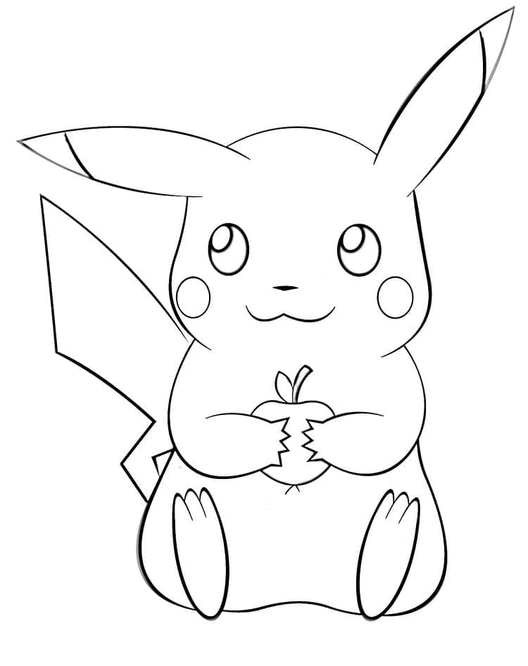Illustration au trait Pikachu #177245 de la collection Jeux Vidéos à colorier gratuitement