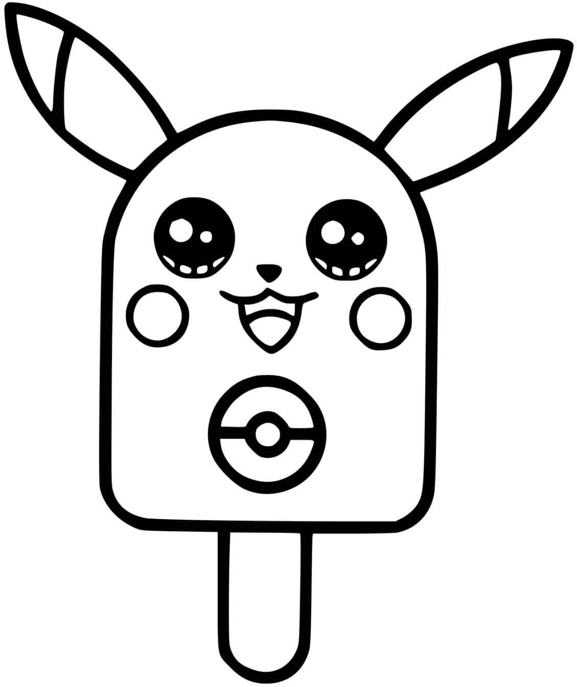 Coloriage gratuit Pikachu #215393 de la collection Jeux Vidéos à imprimer
