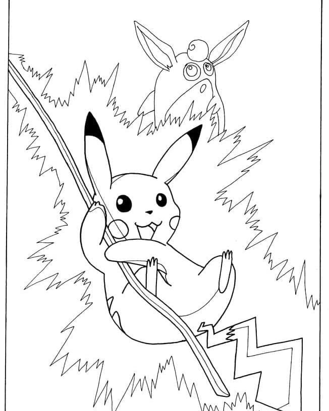 Coloriage gratuit Pikachu #215406 de la collection Jeux Vidéos à imprimer