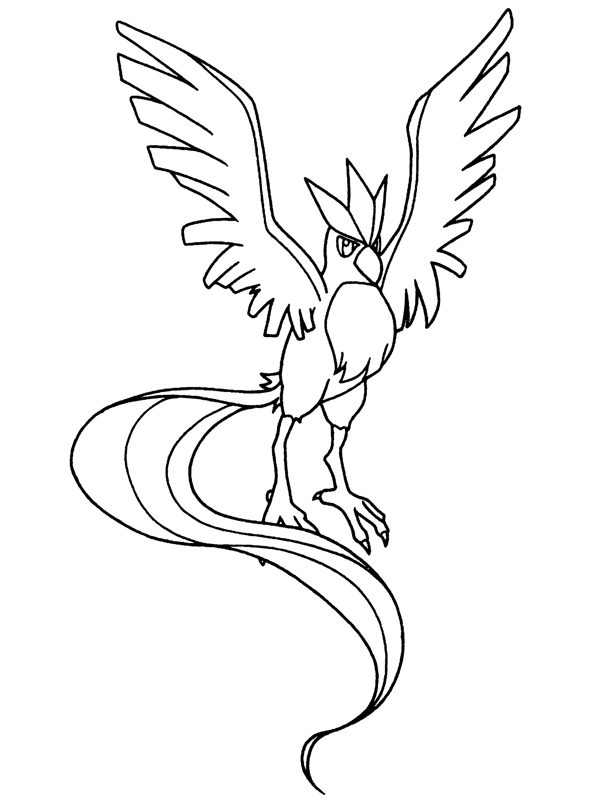 Coloriage Artikodin déployant ses ailes
