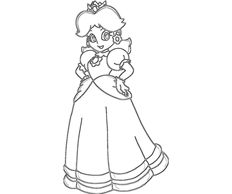 Dessin Princesse Daisy #219057 à colorier de la série Jeux Vidéos, gratuit à télécharger et imprimer