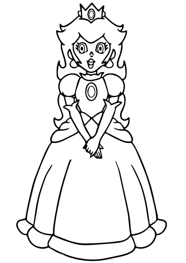 Coloriage gratuit pour enfants et adultes Princesse Peach #211816, collection Jeux Vidéos