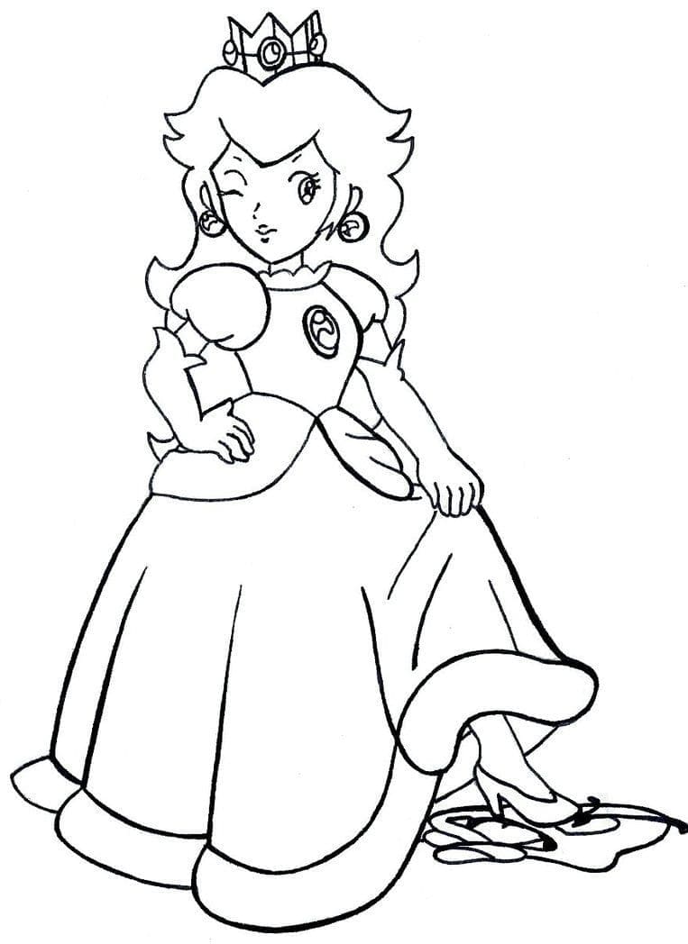 Coloriage gratuit Princesse Peach #211820 de la collection Jeux Vidéos à imprimer