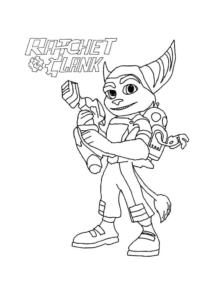 Dessin à colorier Ratchet et Clank #204611 issu de la collection Jeux Vidéos, prêt à imprimer