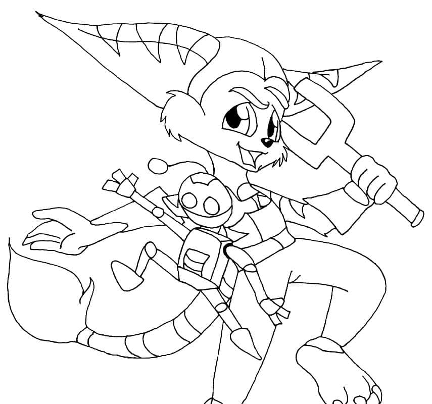 Coloriage à imprimer Ratchet et Clank #204615 de la série Jeux Vidéos, gratuit pour enfants et adultes