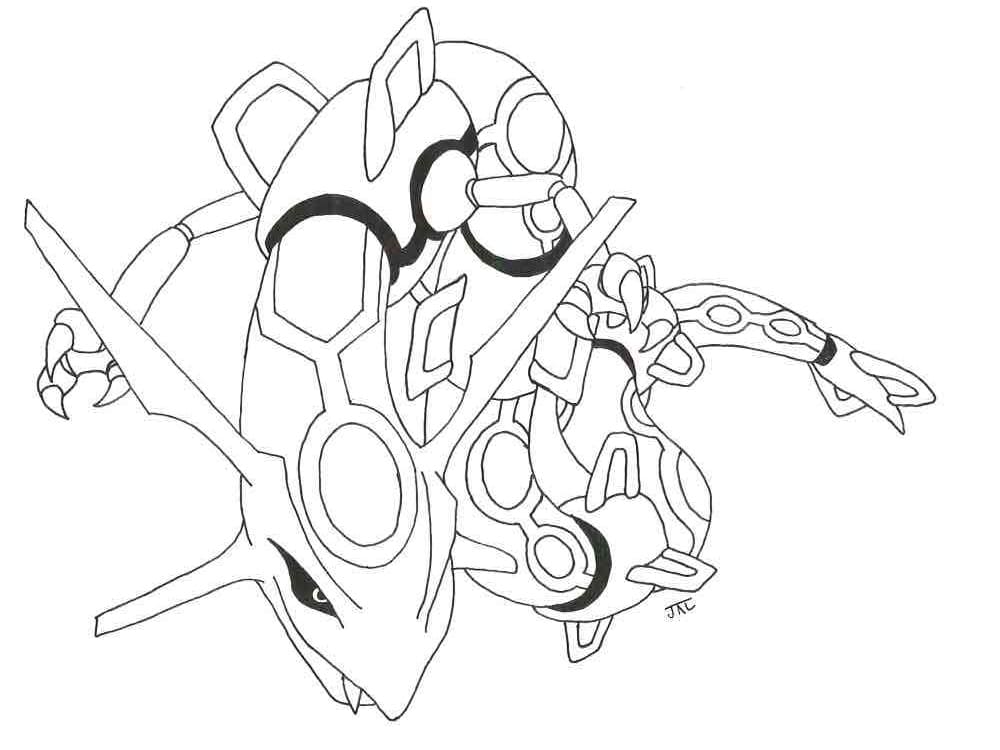 Dessin Rayquaza #181617 à colorier de la série Jeux Vidéos, gratuit à télécharger et imprimer