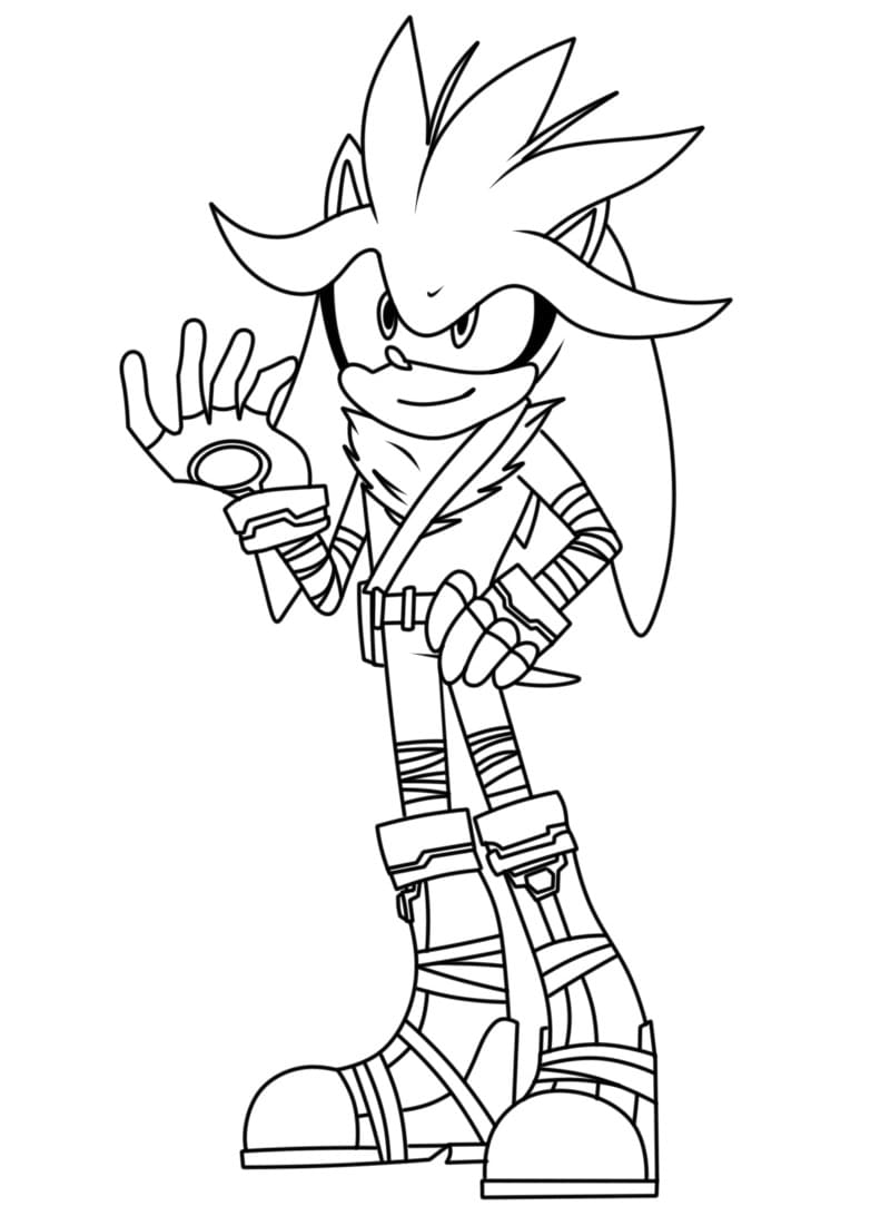 Coloriage imprimable Silver Sonic #221556 de la collection Jeux Vidéos à colorier aux crayons